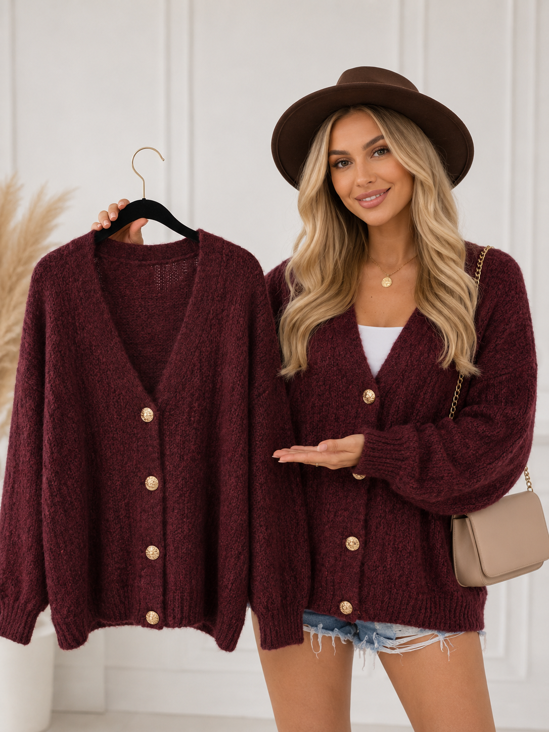 Gilet en maille mancge bouffante