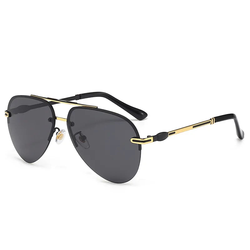 Lunettes De Crapaud Demi-cadre En TAC Noires Unisexes