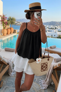 Top à bretelles broderie anglaise en coton