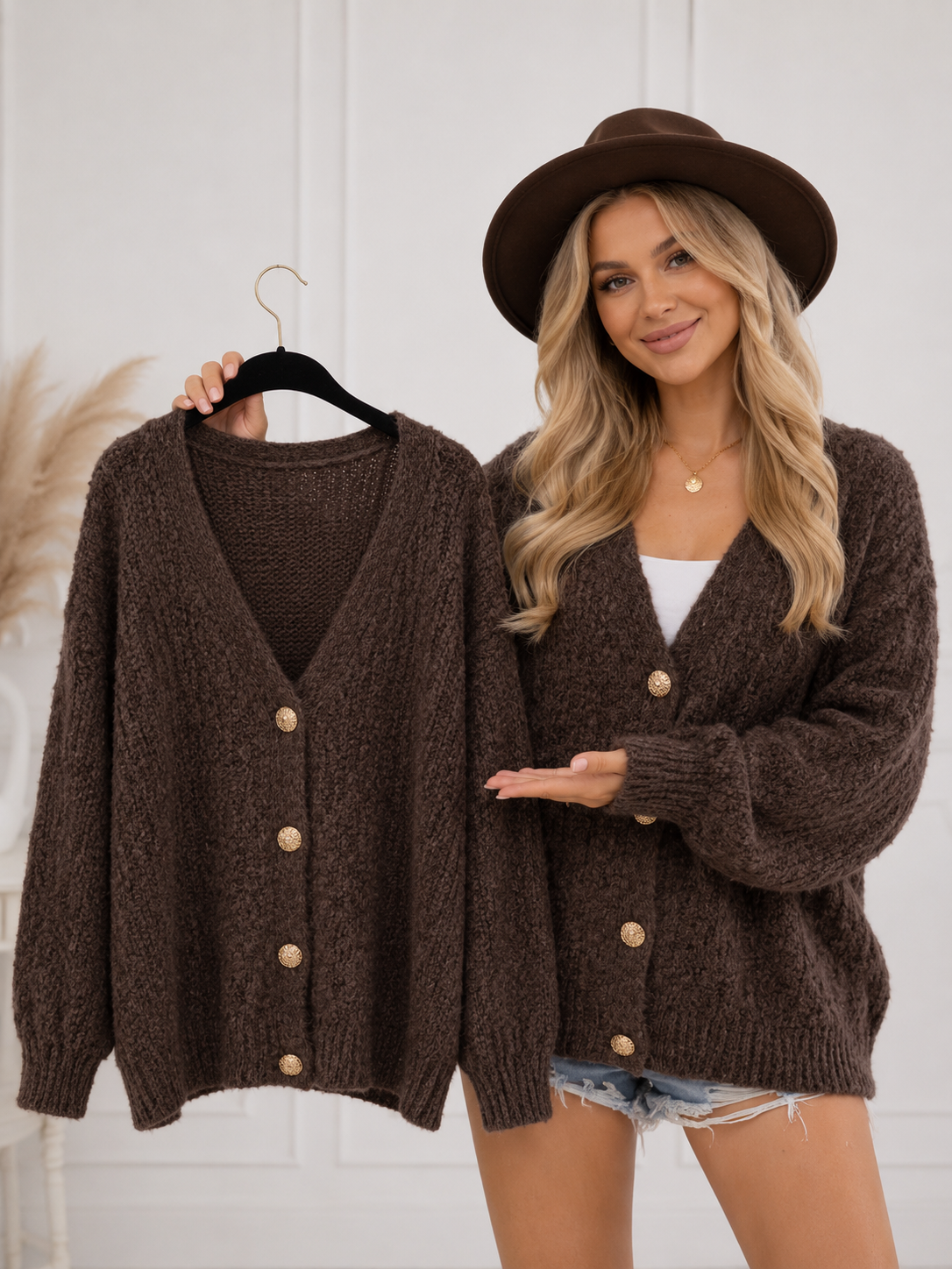 Gilet en maille mancge bouffante