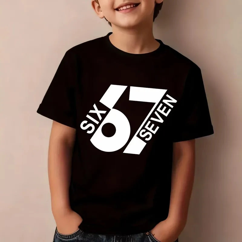 T-shirt Décontracté En Coton (plus De 70%) Avec Motif Lettre, Col Rond, Manches Courtes Et Application Patch