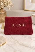 Pochette velours brodée iconic