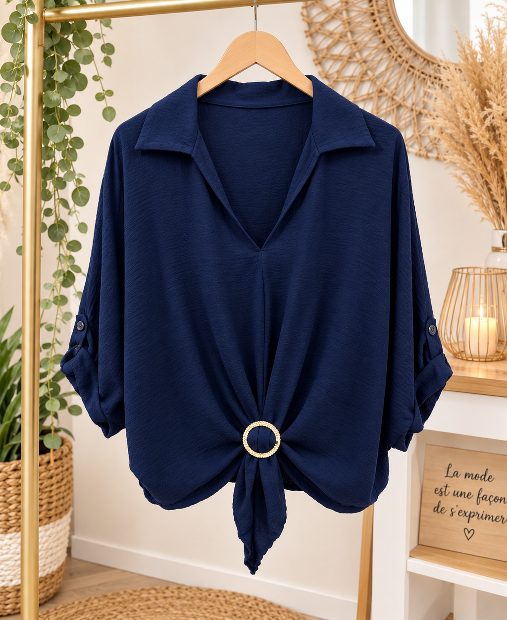 CHEMISIER + ACCESSOIRE BOUCLE