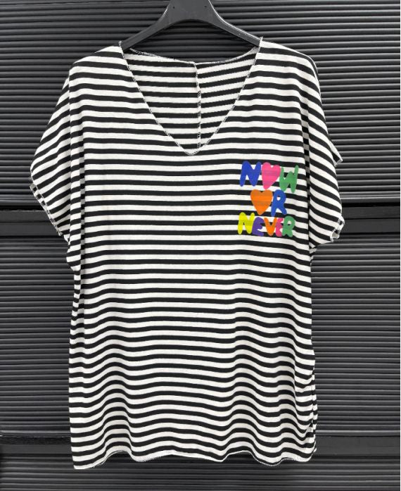 T-Shirt à Rayures Now or Never