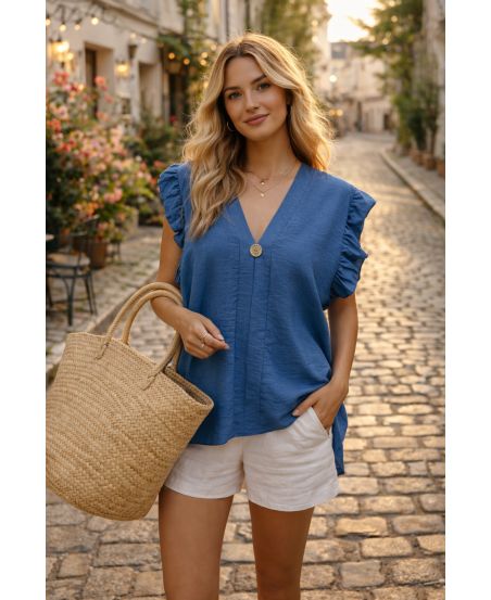 BLOUSE AMPLE À VOLANTS