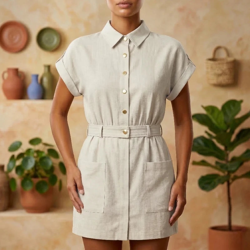Tunique Femme en Mélange Lin & Coton – Style Bohème Chic