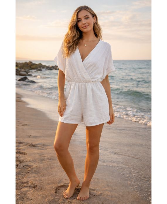 COMBINAISON SHORT GAZE DE COTON PE260758