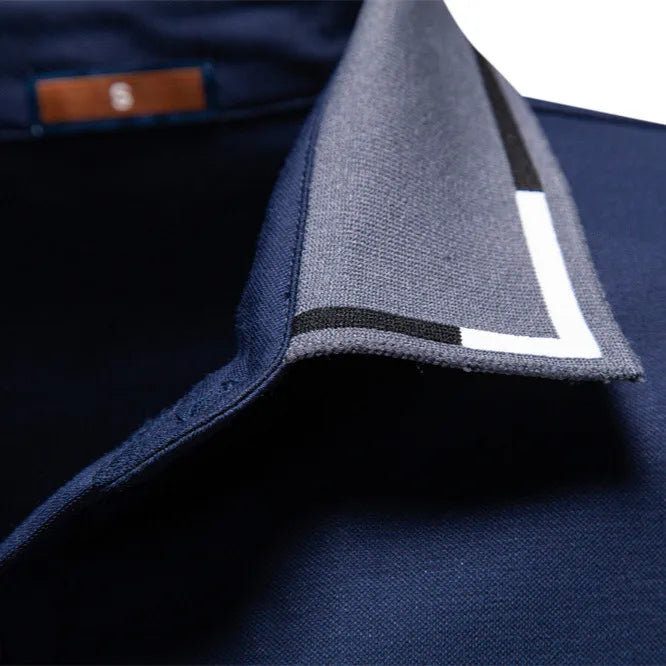 Polo Homme Décontracté À Manches Courtes En Rayonne Unie Avec Col Polo, Vente En Gros, Finition Jacquard Élégante