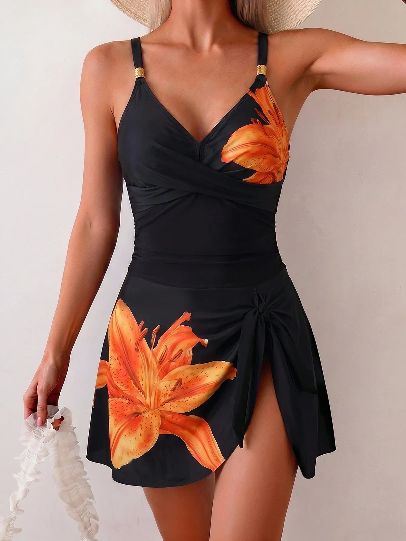 Maillot De Bain Une Pièce Femme Noir En Nylon Avec Dos Nu, Design Uni, Idéal Pour La Natation