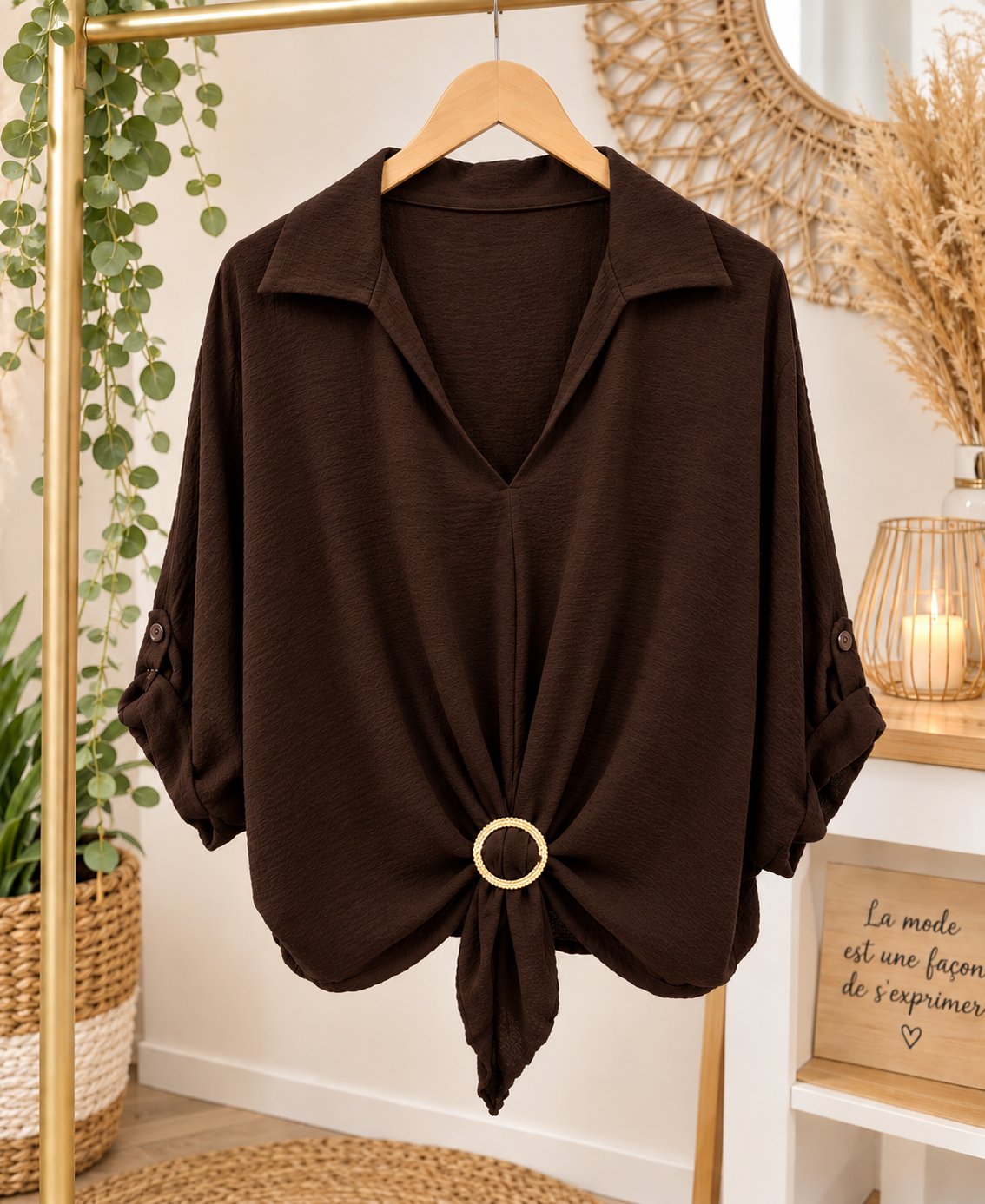 CHEMISIER + ACCESSOIRE BOUCLE