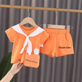 🧡 Ensemble Marin 3 Pièces Fille – Orange Doux & Tendance 🧡