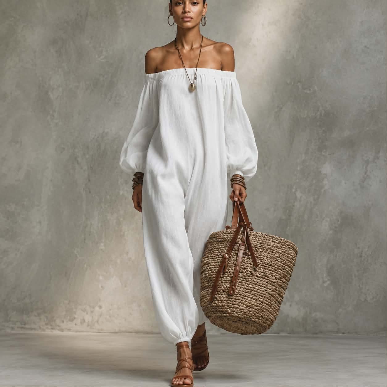 Combinaison Femme À Motif Uni Pour Tenue Décontractée