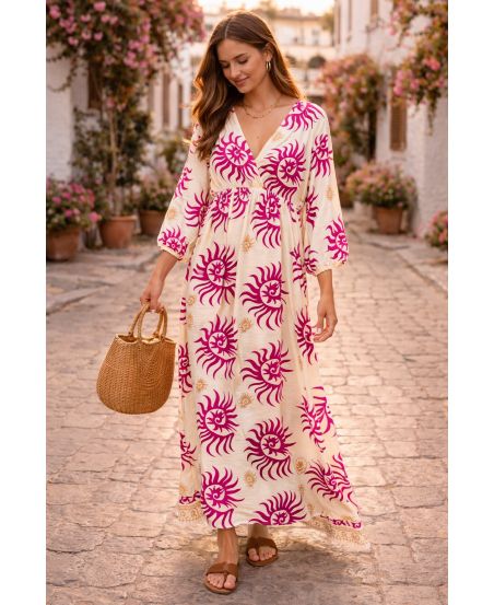 Printed viscose maxi dress – Fluid elegance & Italian charm