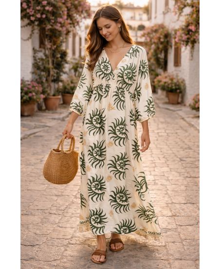 Printed viscose maxi dress – Fluid elegance & Italian charm