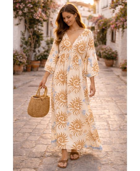 Printed viscose maxi dress – Fluid elegance & Italian charm