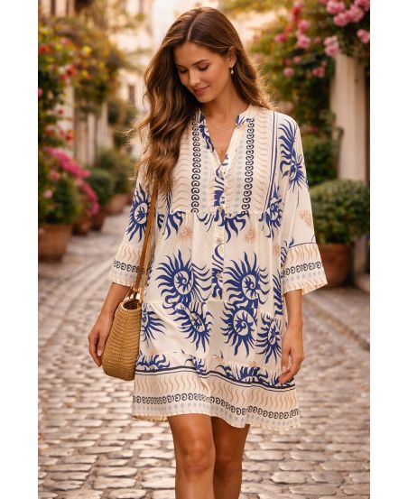 Loose-fitting printed viscose dress – Flow & Italian charm