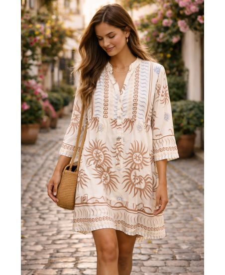 Loose-fitting printed viscose dress – Flow & Italian charm