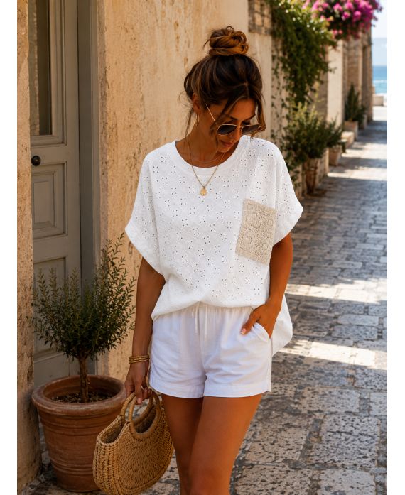 Top Dentelle Poche