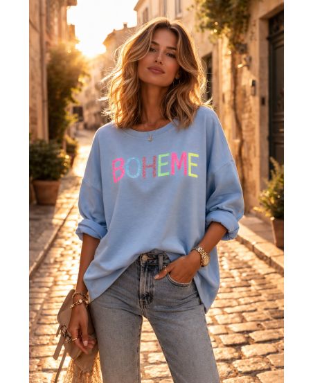 "BOHEME" SEQUINED SWEATSHIRT – The Radiance of Casual Style