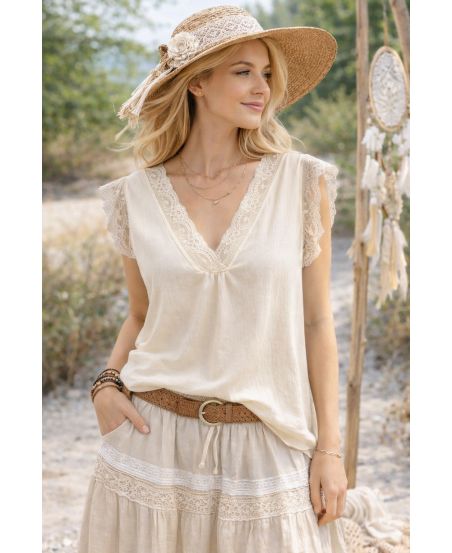 OVERSIZED LACE CAMISOLE TOP – Italian Bohemian Elegance