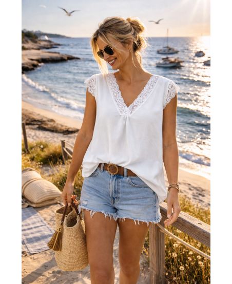 OVERSIZED LACE CAMISOLE TOP – Italian Bohemian Elegance